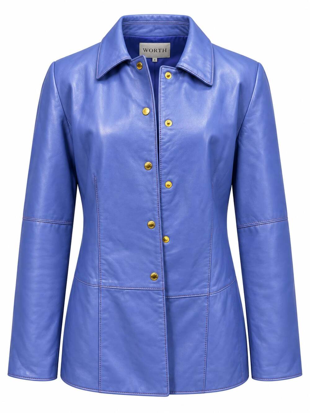 Worth Vintage Blue Leather Jacket Size 8